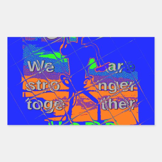 USA Hope: samen sterker patriottisch design Rechthoekige Sticker (Voorkant)
