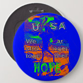 USA Hope: samen sterker patriottisch design Ronde Button 6,0 Cm (Voorkant /achterkant)