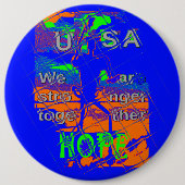 USA Hope: samen sterker patriottisch design Ronde Button 6,0 Cm (Voorkant)