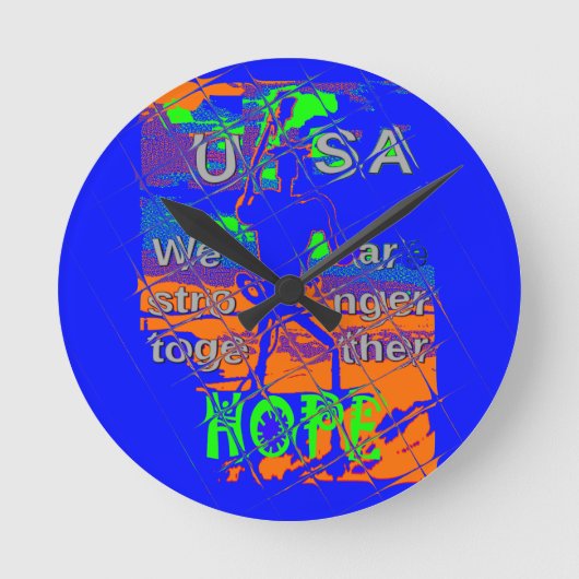 USA Hope: samen sterker patriottisch design Ronde Klok (Voorkant)