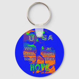 USA Hope: samen sterker patriottisch design Sleutelhanger