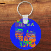 USA Hope: samen sterker patriottisch design Sleutelhanger (Voorkant)