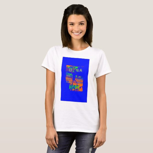 USA Hope: samen sterker patriottisch design T-shirt (Voorkant volledig)