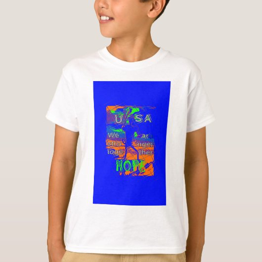 USA Hope: samen sterker patriottisch design T-shirt (Voorkant)