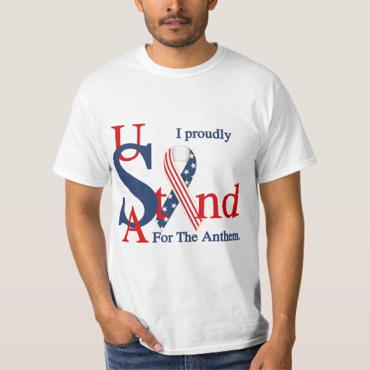 USA Ik sta trots voor het Anthem T-shirt (Voorkant)