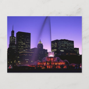 USA, IL, Chicago. Buckingham Fountain in Grant Briefkaart