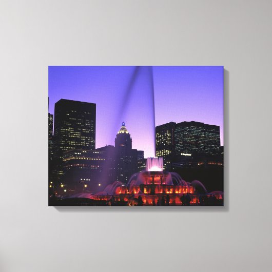 USA, IL, Chicago. Buckingham Fountain in Grant Canvas Afdruk (Voorkant)