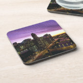 USA, IL, Chicago. Chicago skyline en rivier Bier Onderzetter (Linkerzijde)