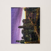 USA, IL, Chicago. Chicago skyline en rivier Legpuzzel (Verticaal)