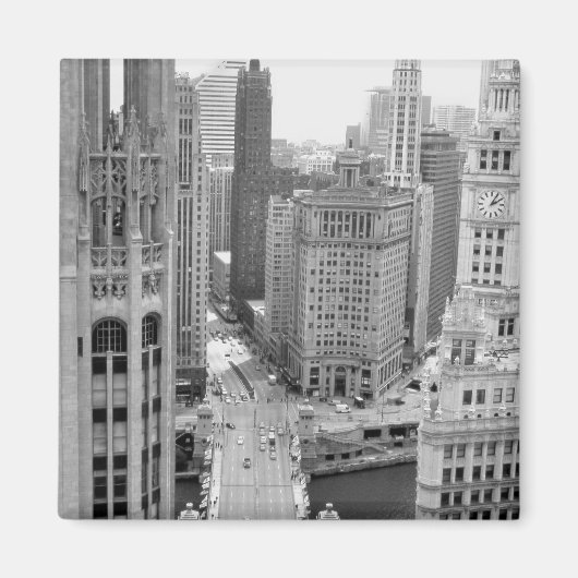 USA, IL, Chicago, Loop van Hotel Magneet (Voorkant)