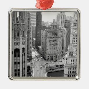 USA, IL, Chicago, Loop van Hotel Metalen Ornament