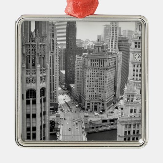 USA, IL, Chicago, Loop van Hotel Metalen Ornament (Voorkant)