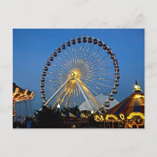 USA, Illinois, Chicago, Cityscapes, Lighted Briefkaart (Voorkant)