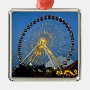 USA, Illinois, Chicago, Cityscapes, Lighted Metalen Ornament