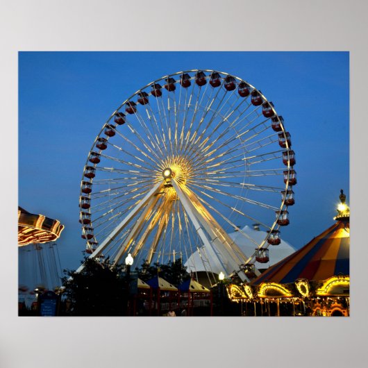 USA, Illinois, Chicago, Cityscapes, Lighted Poster (Voorkant)