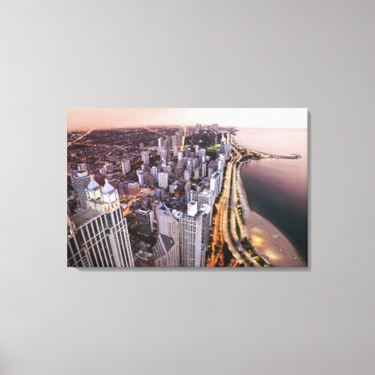 USA, Illinois, Chicago, uitzicht van het meer van Canvas Afdruk (Voorkant)