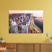 USA, Illinois, Chicago, uitzicht van het meer van Canvas Afdruk (Insitu (Woonkamer))