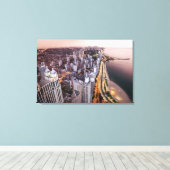 USA, Illinois, Chicago, uitzicht van het meer van Canvas Afdruk (Insitu (Houten vloer))