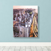 USA, Illinois, Chicago, uitzicht van het meer van Canvas Afdruk (Insitu (Houten vloer))