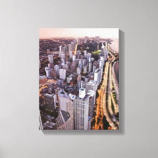 USA, Illinois, Chicago, uitzicht van het meer van Canvas Afdruk (Voorkant)
