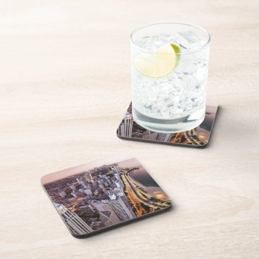 USA, Illinois, Chicago, uitzicht van het meer van Drankjes Onderzetter (Rechterzijde)