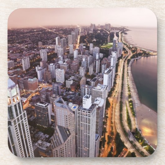 USA, Illinois, Chicago, uitzicht van het meer van Drankjes Onderzetter (Voorkant)