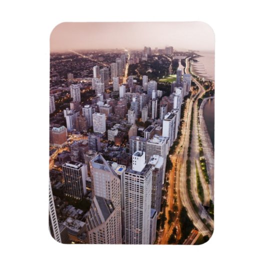 USA, Illinois, Chicago, uitzicht van het meer van Magneet (Verticaal)