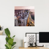 USA, Illinois, Chicago, uitzicht van het meer van  Poster (Thuiskantoor)