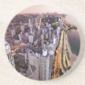 USA, Illinois, Chicago, uitzicht van het meer van  Zandsteen Onderzetter (Voorkant)