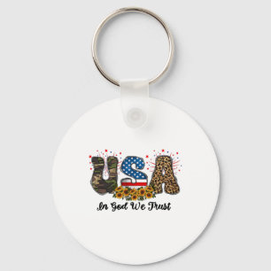 USA In God We Trust America Vlag 4 juli Patri Sleutelhanger