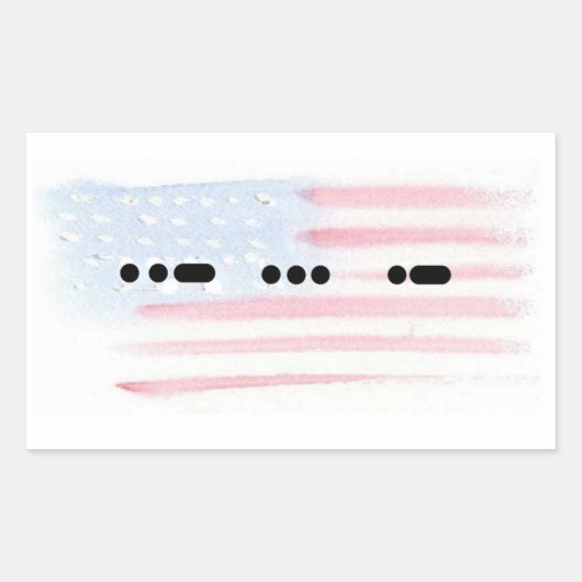 USA in Morse Code met de Sticker van de Vlag - pas (Voorkant)
