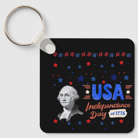 USA Independence Day black Sleutelhanger (Voorkant)