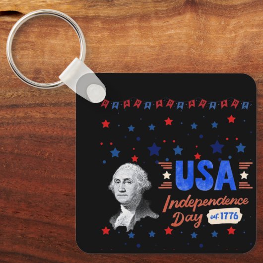 USA Independence Day black Sleutelhanger (Voorkant)