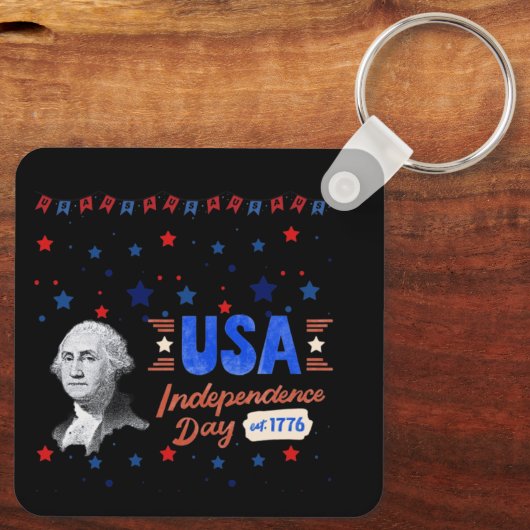 USA Independence Day black Sleutelhanger (Achterkant)