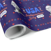 USA Independence Day deep blue Cadeaupapier (Rol Hoek)