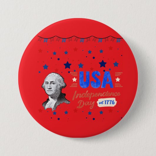 USA Independence Day Ronde Button 7,6 Cm (Voorkant)