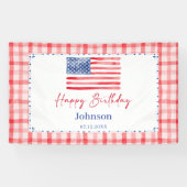 USA Independence Day Themed Birthday Spandoek (Horizontaal)