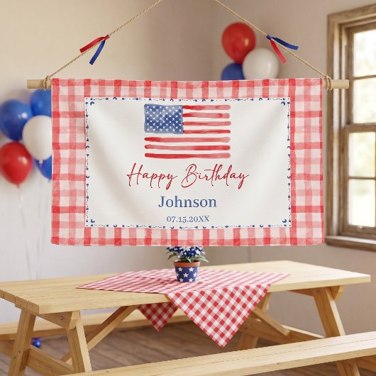 USA Independence Day Themed Birthday Spandoek