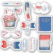 Usa Indipendense day planner sticker set 02 (Voorkant)