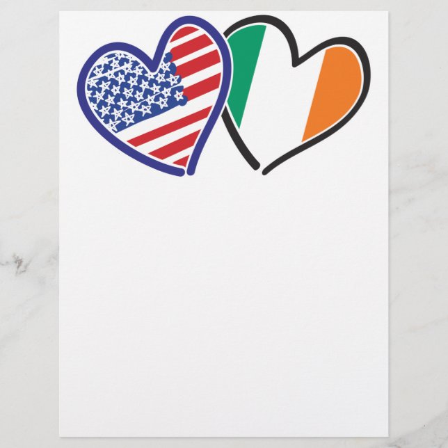USA Ireland Heart Flags (Voorkant)