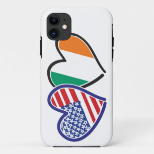 USA Ireland Heart Flags iPhone 11 Hoesje