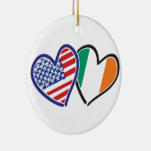 USA Ireland Heart Flags Keramisch Ornament (Rechts)