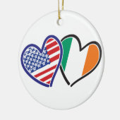 USA Ireland Heart Flags Keramisch Ornament (Links)