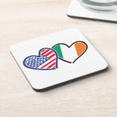 USA Ireland Heart Flags Onderzetter (Linkerzijde)