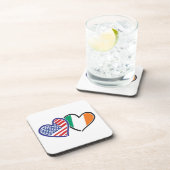 USA Ireland Heart Flags Onderzetter (Rechterzijde)