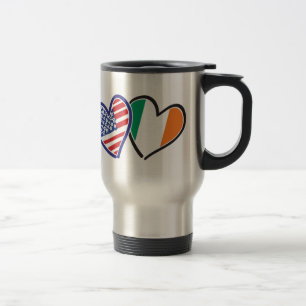 USA Ireland Heart Flags Reisbeker