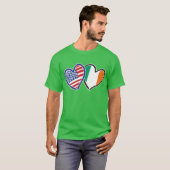 USA Ireland Heart Flags T-shirt (Voorkant volledig)
