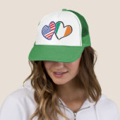USA Ireland Heart Flags Trucker Pet (In situ)