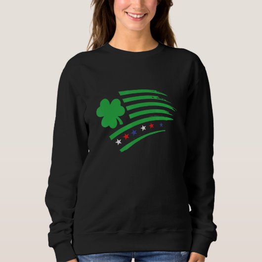 USA Irish Flag  Clover Shamrock  Ireland America Trui (Voorkant)