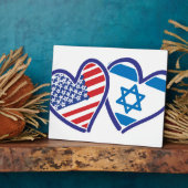 USA Israel Heart Flag Fotoplaat (Zijkant)